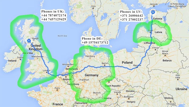 Cargo transportation service routes